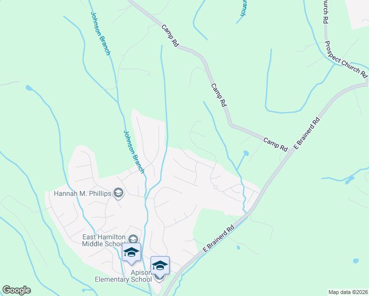 map of restaurants, bars, coffee shops, grocery stores, and more near 10595 Flicker Way in Apison