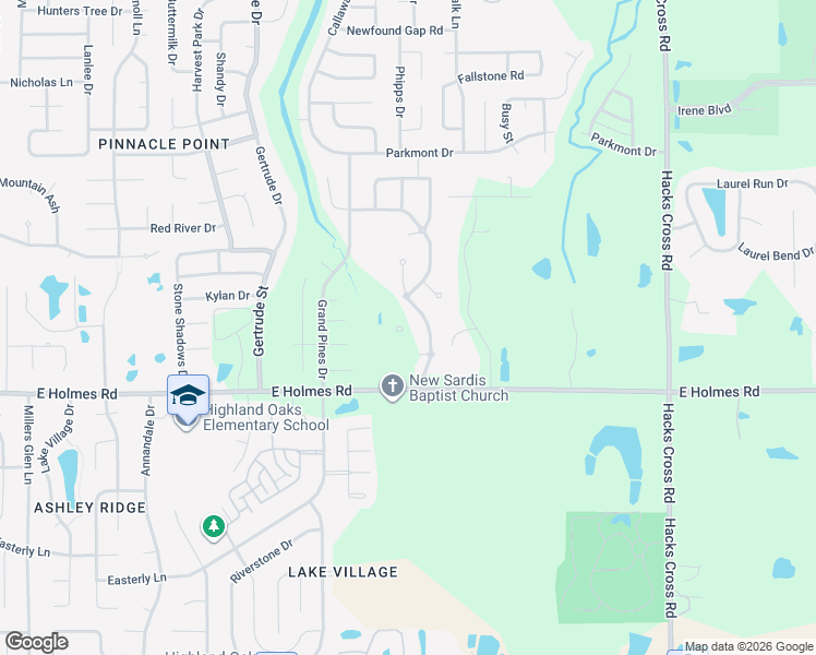 map of restaurants, bars, coffee shops, grocery stores, and more near 5132 Silver Peak Lane in Memphis