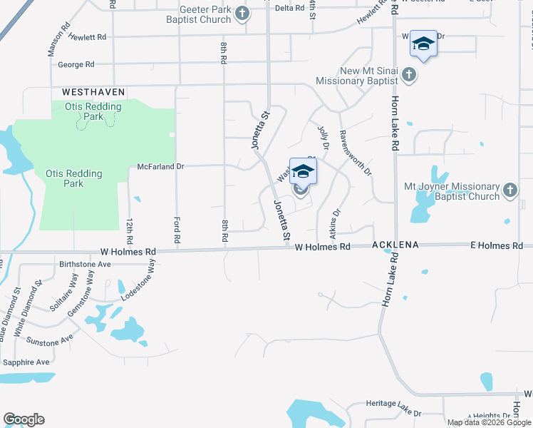 map of restaurants, bars, coffee shops, grocery stores, and more near 362 Atkins Cove in Memphis
