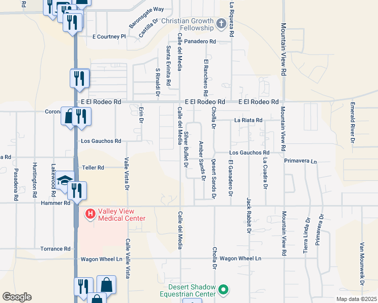 map of restaurants, bars, coffee shops, grocery stores, and more near 5118 Silver Bullet Way in Fort Mohave