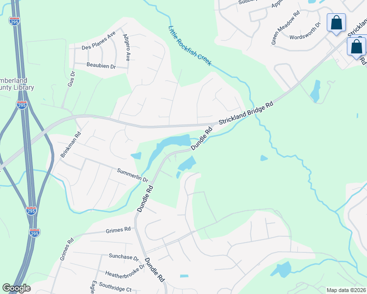 map of restaurants, bars, coffee shops, grocery stores, and more near 2406 Dundle Road in Fayetteville