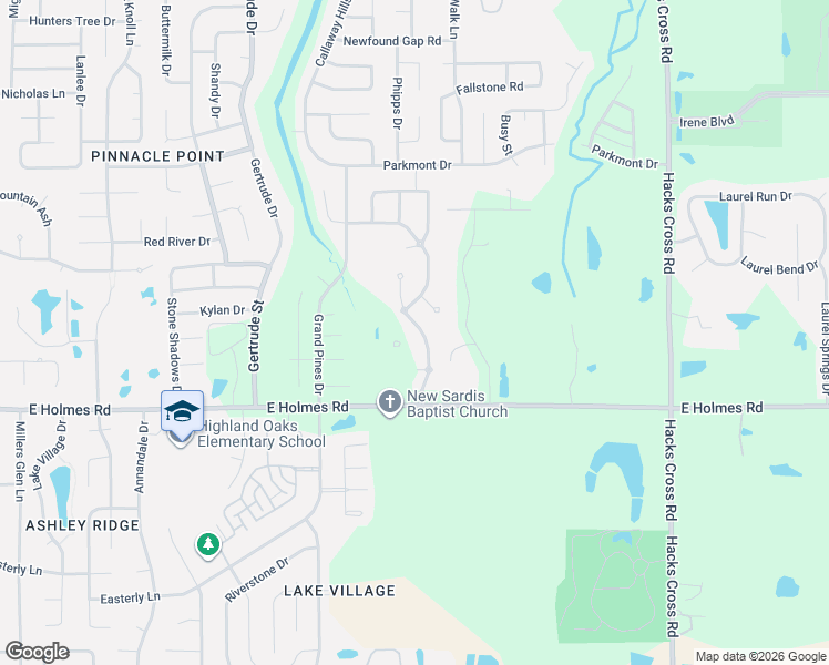 map of restaurants, bars, coffee shops, grocery stores, and more near 5132 Silver Peak Lane in Memphis