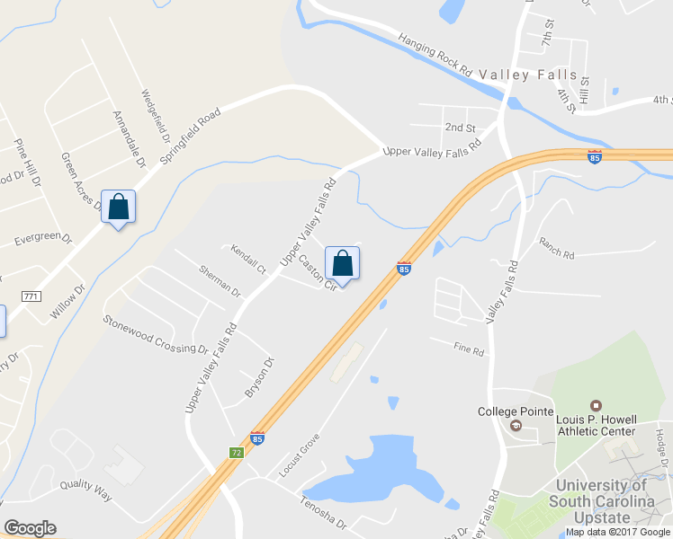 map of restaurants, bars, coffee shops, grocery stores, and more near 150 Caston Circle in Boiling Springs