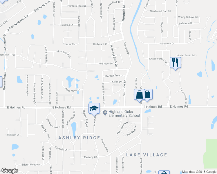 map of restaurants, bars, coffee shops, grocery stores, and more near 7474 Nunn Cove in Memphis