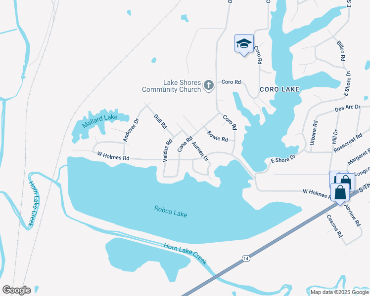 map of restaurants, bars, coffee shops, grocery stores, and more near 5122 Cana Road in Memphis