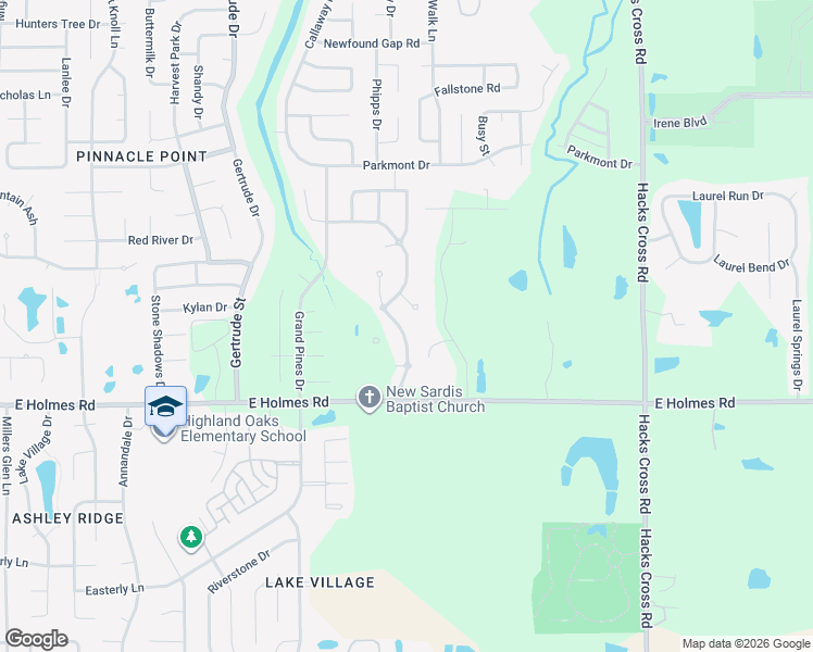 map of restaurants, bars, coffee shops, grocery stores, and more near 5132 Silver Peak Lane in Memphis