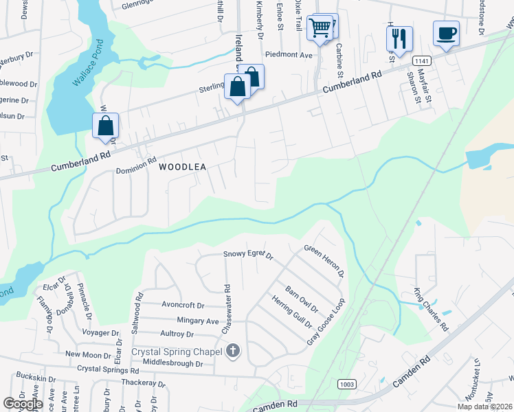 map of restaurants, bars, coffee shops, grocery stores, and more near 2574 Previs Road in Fayetteville