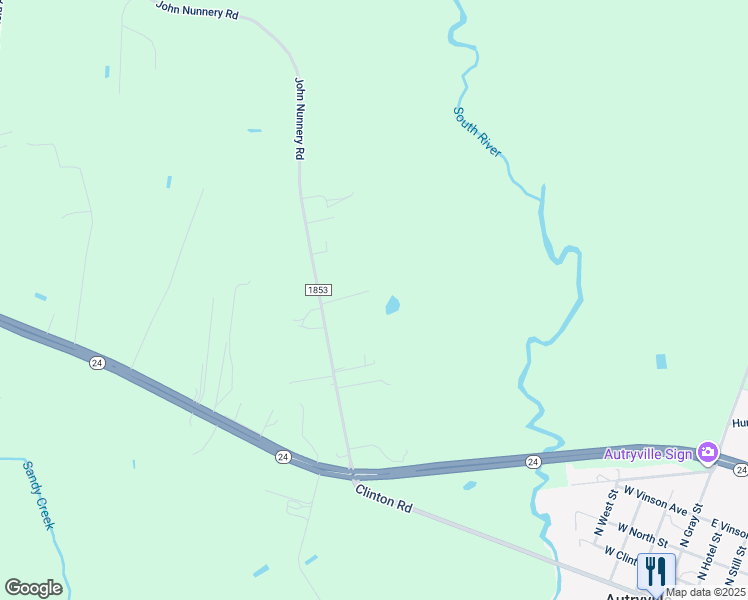 map of restaurants, bars, coffee shops, grocery stores, and more near 394 John Nunnery Road in Stedman