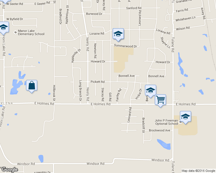map of restaurants, bars, coffee shops, grocery stores, and more near 5127 Gill Road in Memphis
