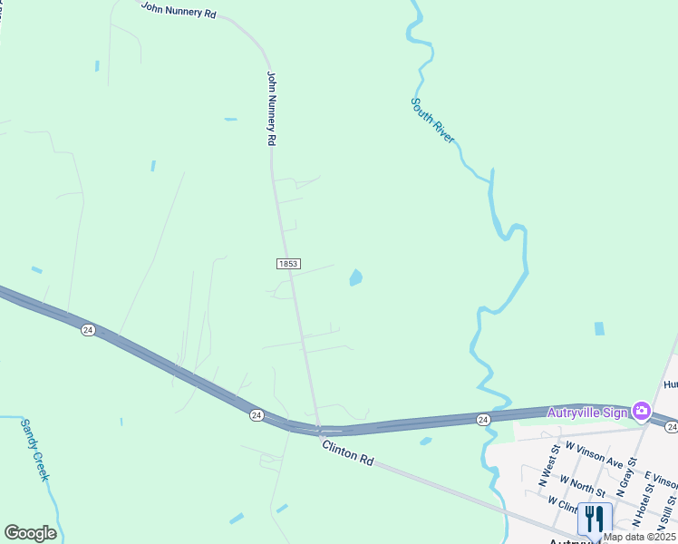 map of restaurants, bars, coffee shops, grocery stores, and more near 394 John Nunnery Road in Stedman
