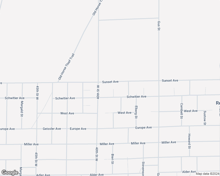 map of restaurants, bars, coffee shops, grocery stores, and more near 40th Street West in Mojave