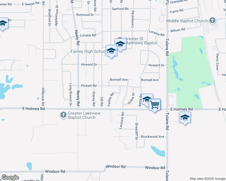 map of restaurants, bars, coffee shops, grocery stores, and more near 378 Fairley Cove in Memphis