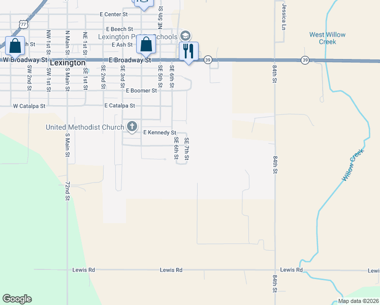 map of restaurants, bars, coffee shops, grocery stores, and more near 610 Southeast 6th Street in Lexington