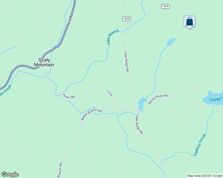 map of restaurants, bars, coffee shops, grocery stores, and more near 125 Pines Road in Scaly Mountain