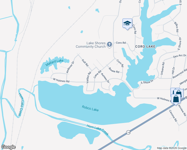 map of restaurants, bars, coffee shops, grocery stores, and more near 5122 Cana Road in Memphis