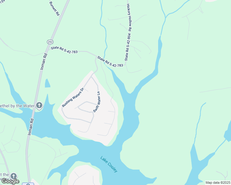 map of restaurants, bars, coffee shops, grocery stores, and more near 155 Waterford Drive in Inman