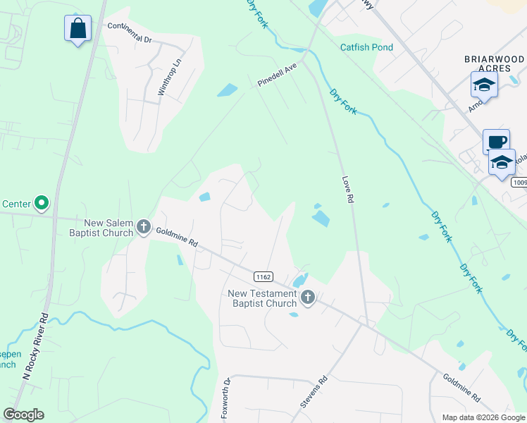 map of restaurants, bars, coffee shops, grocery stores, and more near 1320 Trull Place in Monroe