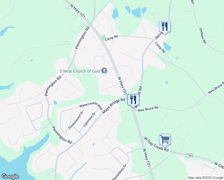map of restaurants, bars, coffee shops, grocery stores, and more near 909 Morning Star Court in Greer