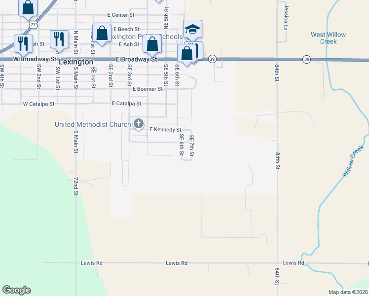 map of restaurants, bars, coffee shops, grocery stores, and more near 610 Southeast 6th Street in Lexington