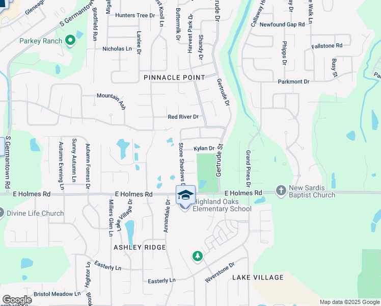 map of restaurants, bars, coffee shops, grocery stores, and more near 7474 Nunn Cove in Memphis