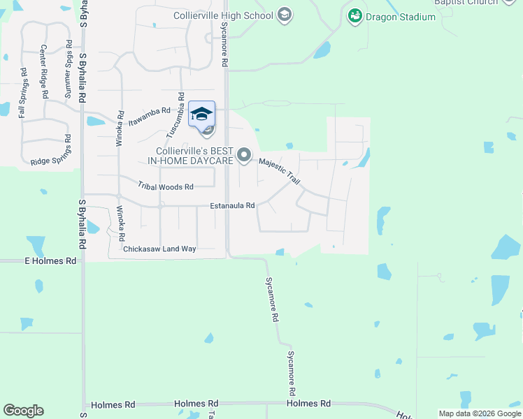 map of restaurants, bars, coffee shops, grocery stores, and more near 1337 Plains Cove in Collierville