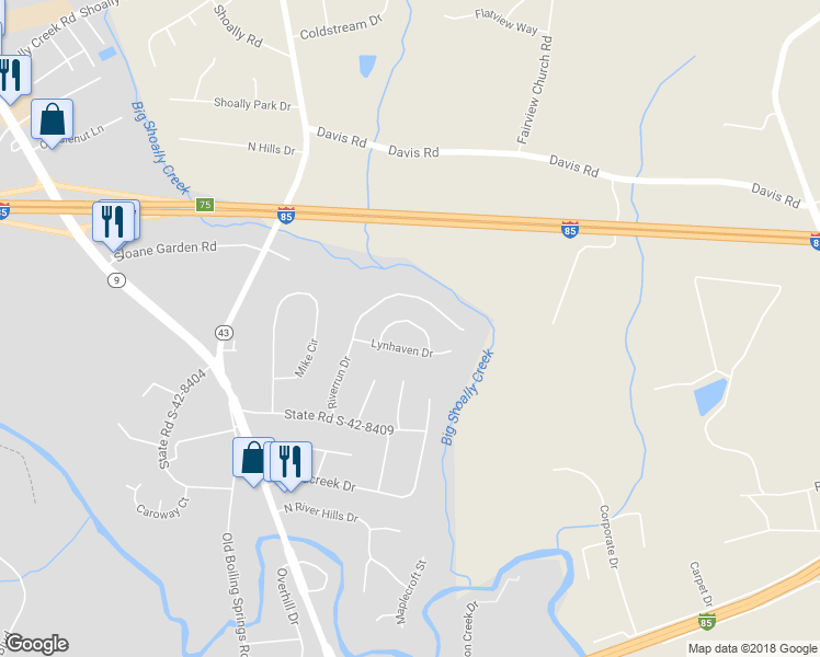map of restaurants, bars, coffee shops, grocery stores, and more near 334 Worthington Circle in Spartanburg