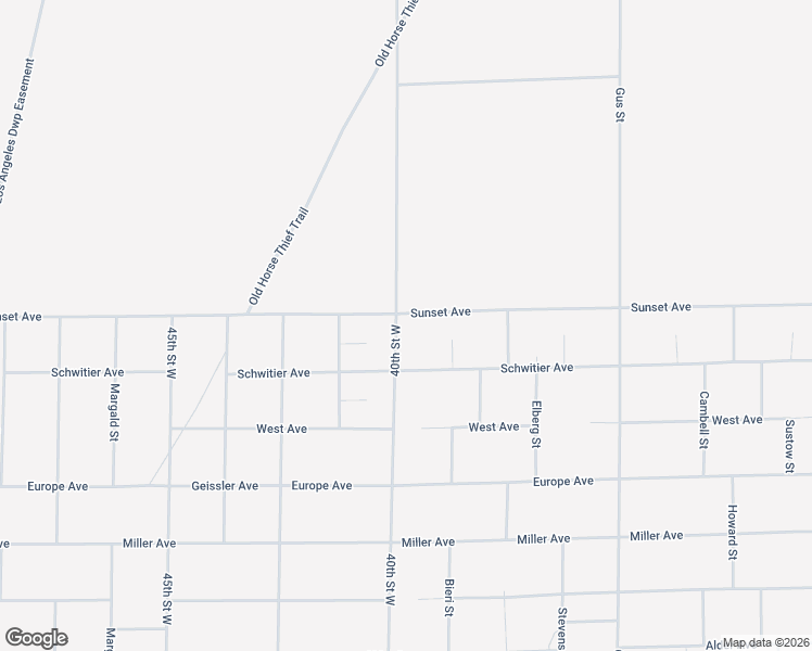 map of restaurants, bars, coffee shops, grocery stores, and more near Sunset Avenue in Mojave