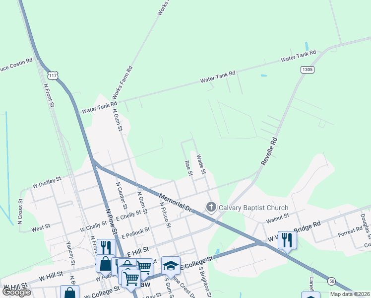 map of restaurants, bars, coffee shops, grocery stores, and more near 271 Rae Street in Warsaw