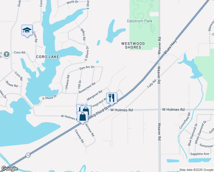 map of restaurants, bars, coffee shops, grocery stores, and more near 1227 Margaret Road in Memphis