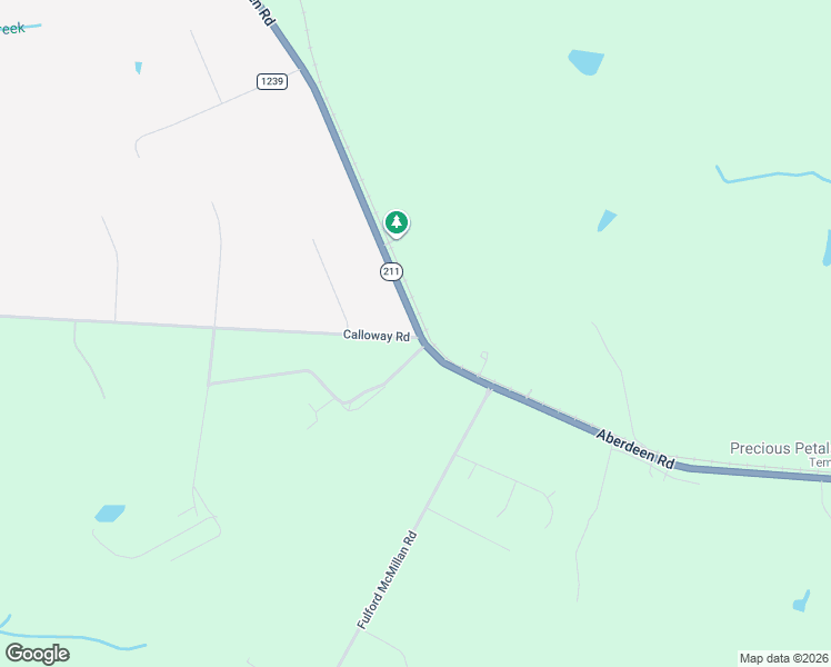 map of restaurants, bars, coffee shops, grocery stores, and more near Calloway Rd in Raeford