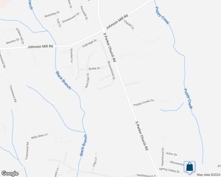 map of restaurants, bars, coffee shops, grocery stores, and more near 383 Brownstone Drive in Raeford