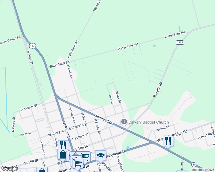 map of restaurants, bars, coffee shops, grocery stores, and more near 271 Rae Street in Warsaw