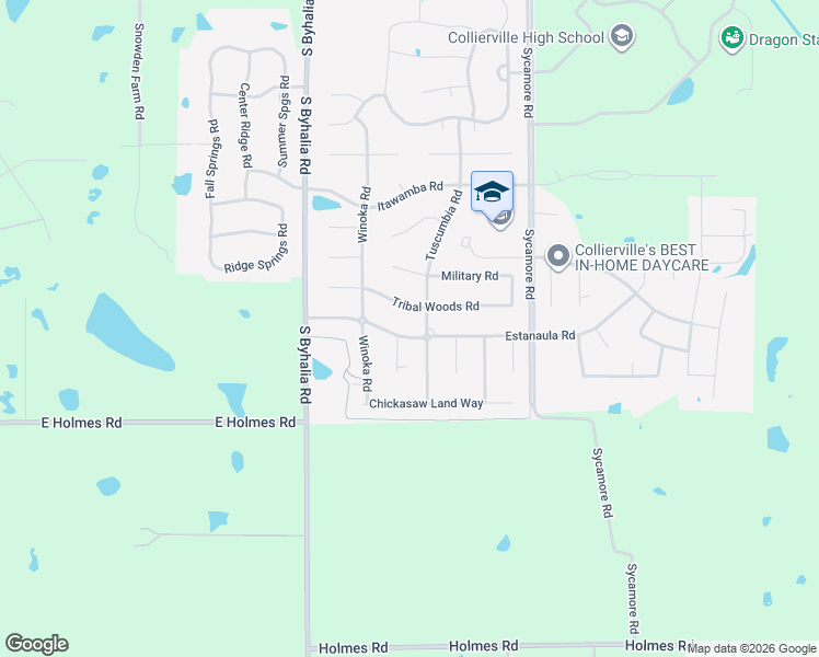 map of restaurants, bars, coffee shops, grocery stores, and more near 1338 Colbert Cove in Collierville