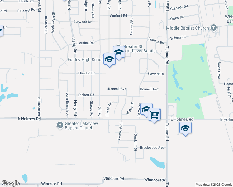 map of restaurants, bars, coffee shops, grocery stores, and more near 430 Bonnell Avenue in Memphis