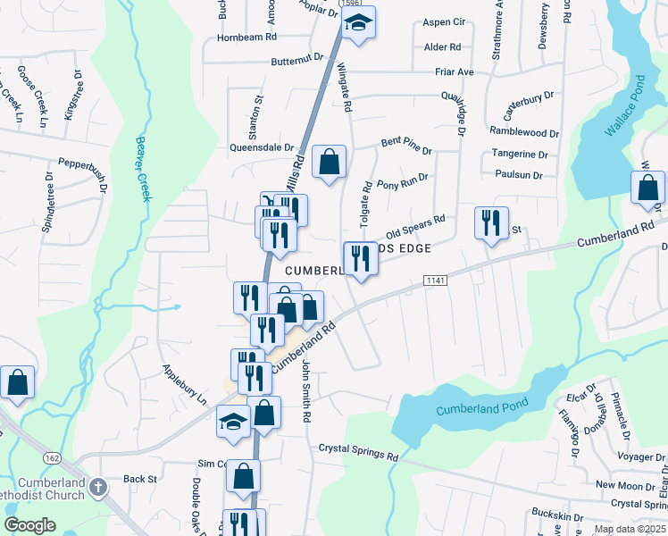 map of restaurants, bars, coffee shops, grocery stores, and more near in Fayetteville