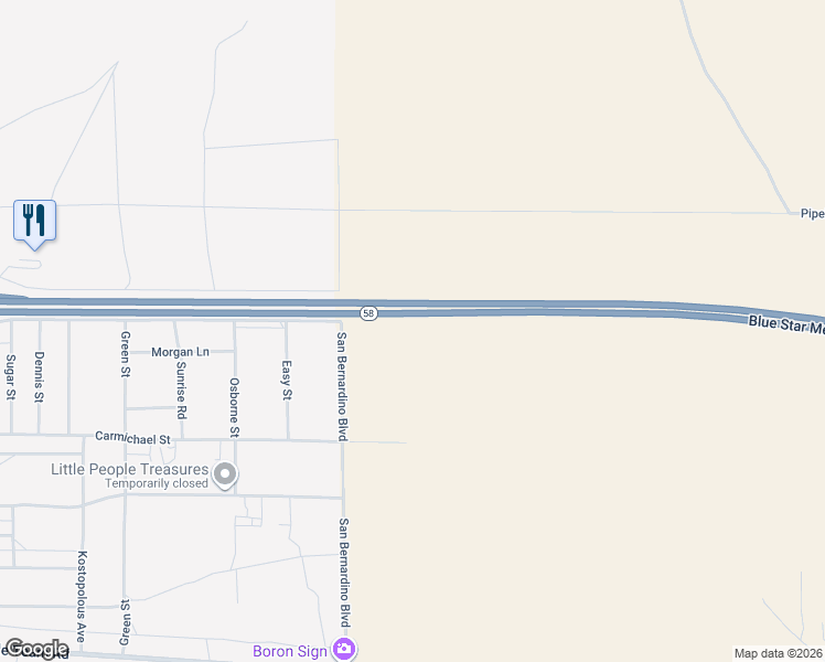 map of restaurants, bars, coffee shops, grocery stores, and more near in Boron