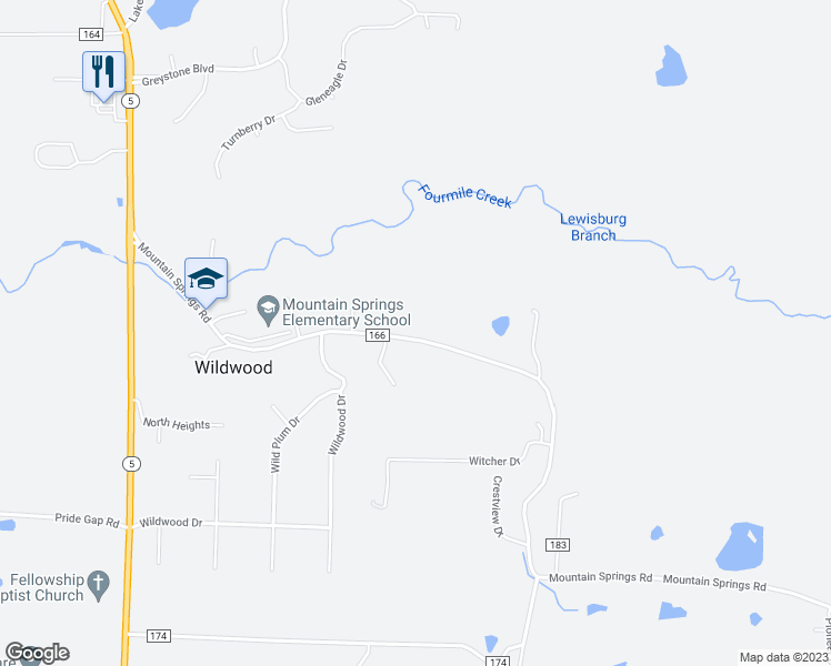 map of restaurants, bars, coffee shops, grocery stores, and more near 3188 Mountain Springs Road in Cabot