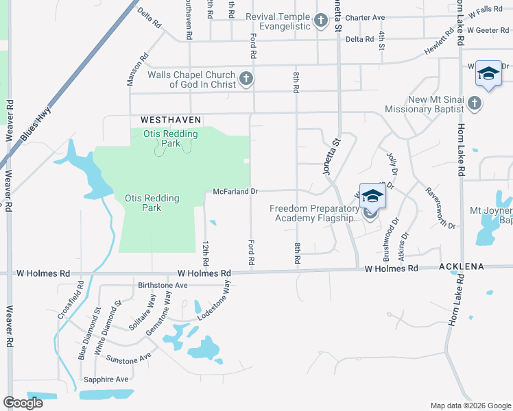 map of restaurants, bars, coffee shops, grocery stores, and more near 5078 Ford Road in Memphis
