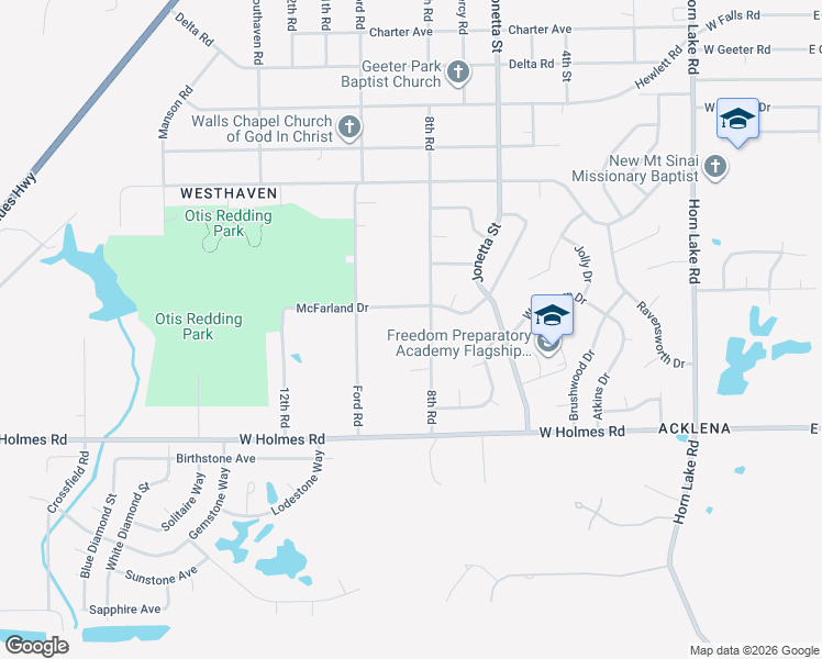 map of restaurants, bars, coffee shops, grocery stores, and more near 5085 8th Road in Memphis