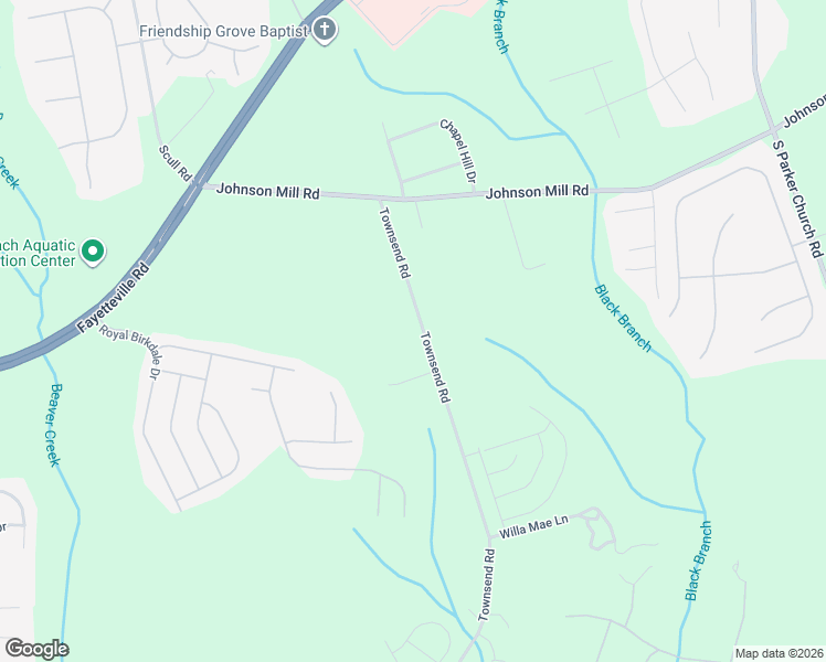 map of restaurants, bars, coffee shops, grocery stores, and more near 1463 Townsend Road in Raeford