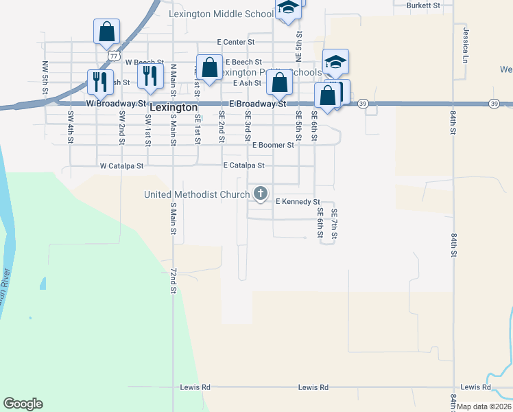 map of restaurants, bars, coffee shops, grocery stores, and more near 410 East Kennedy Street in Lexington