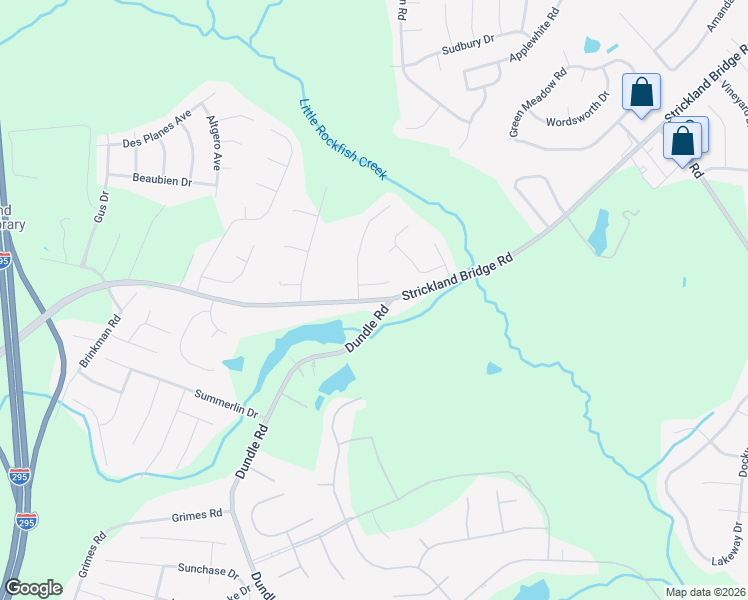 map of restaurants, bars, coffee shops, grocery stores, and more near 2500-2536 Strickland Bridge Road in Fayetteville