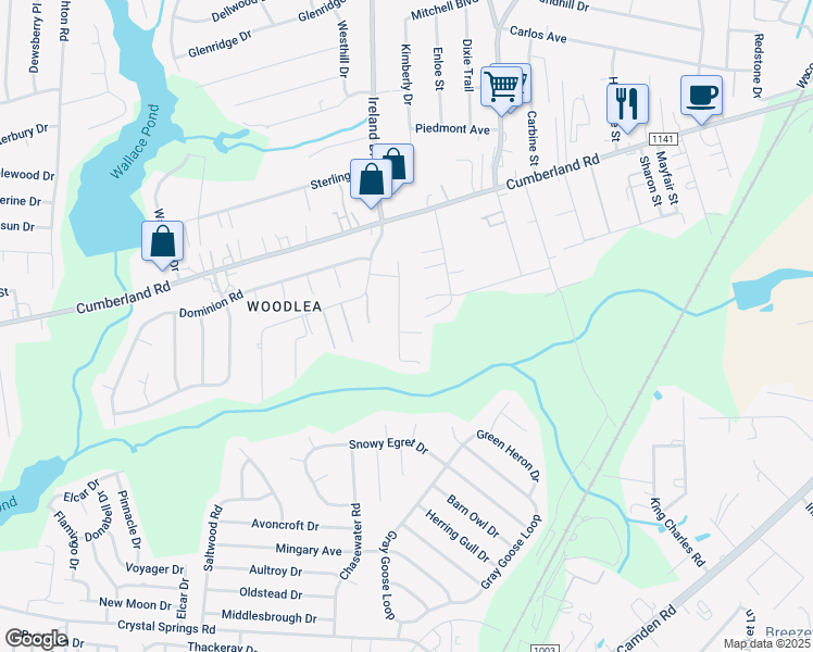 map of restaurants, bars, coffee shops, grocery stores, and more near 2541 Previs Drive in Fayetteville