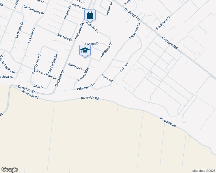 map of restaurants, bars, coffee shops, grocery stores, and more near 1521a Cielo Lane in Nipomo
