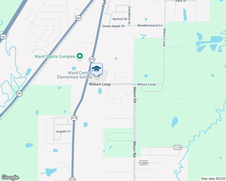 map of restaurants, bars, coffee shops, grocery stores, and more near 22 Windwood Cove in Ward