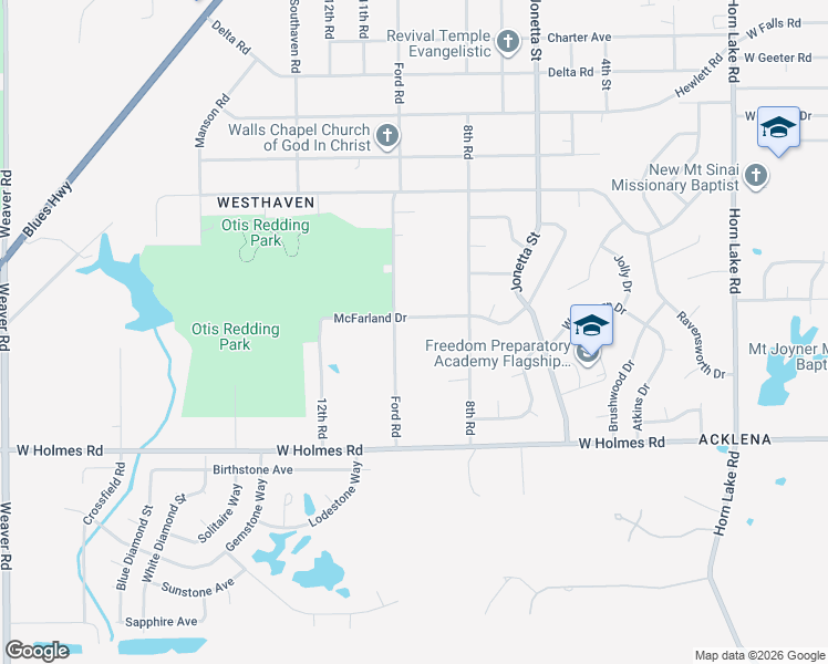 map of restaurants, bars, coffee shops, grocery stores, and more near 5078 Ford Road in Memphis