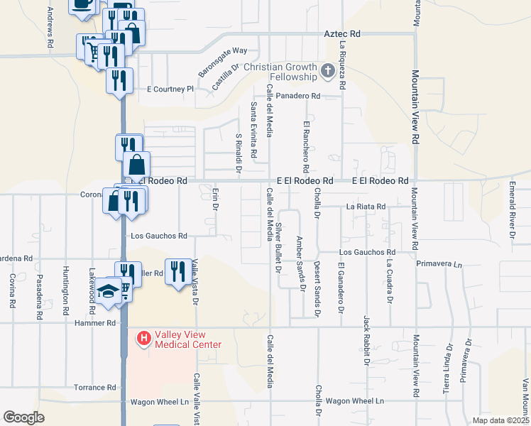 map of restaurants, bars, coffee shops, grocery stores, and more near 5044 South Rosemary Drive in Fort Mohave
