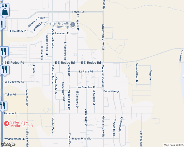 map of restaurants, bars, coffee shops, grocery stores, and more near 5065 La Cuadra Drive in Bullhead City