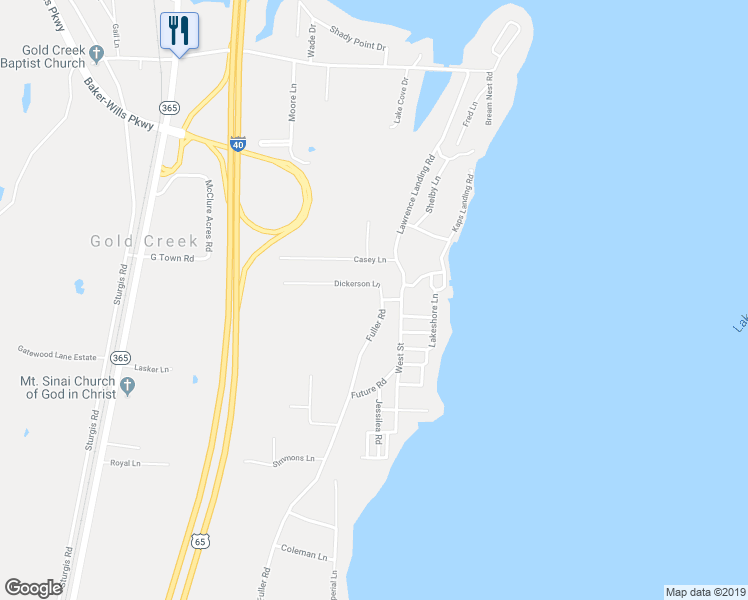 map of restaurants, bars, coffee shops, grocery stores, and more near 1 Dickerson Lane in Conway