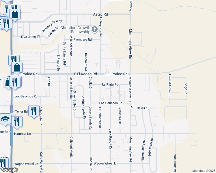 map of restaurants, bars, coffee shops, grocery stores, and more near in Bullhead City